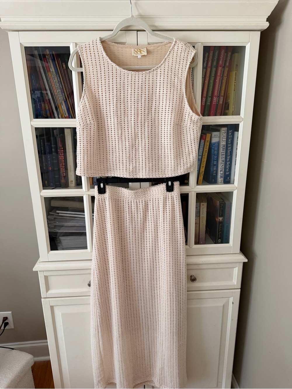 Waffle Knit Cream Two-Piece Skirt Set - Picture 6 of 6